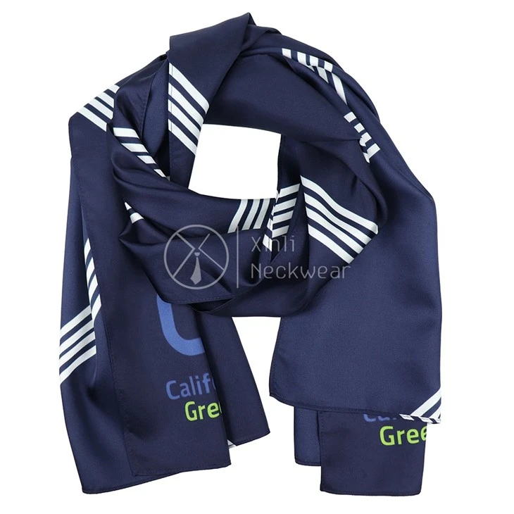 Navy Striped Scarf