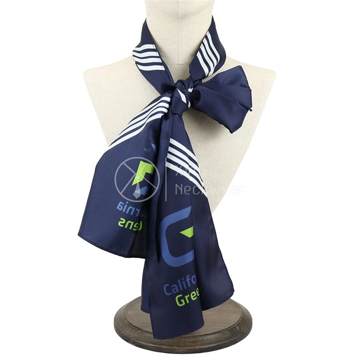 Navy Blue And White Striped Scarf